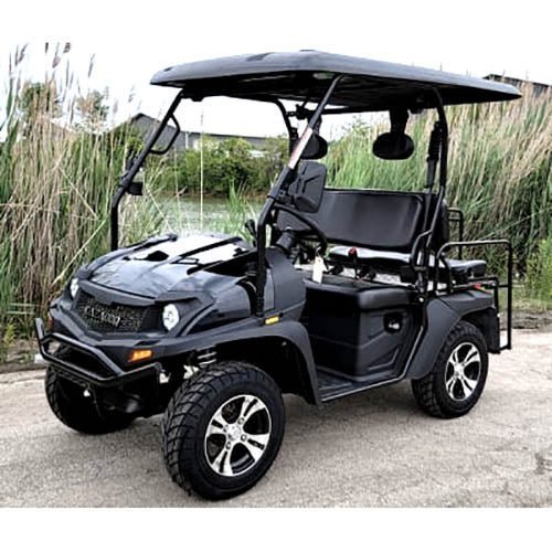 New Gas Golf Cart UTV Hybrid Big Hammer 200 GVX Side by Side UTV With Custom Rims/Tires โ Black