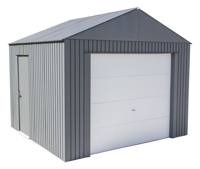 Sojag 12ร10 Everest Steel Storage Garage Kit โ Charcoal