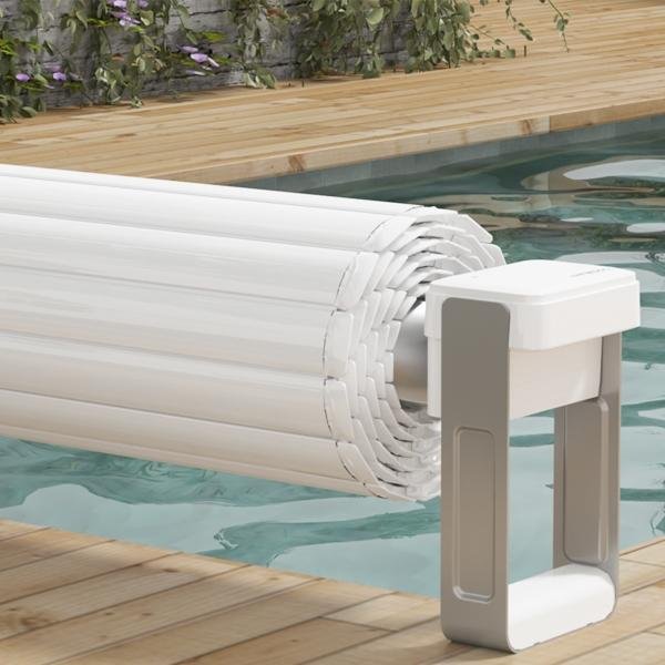 Volet piscine manuel motorisable APF Pool Swift et sa iBox 410