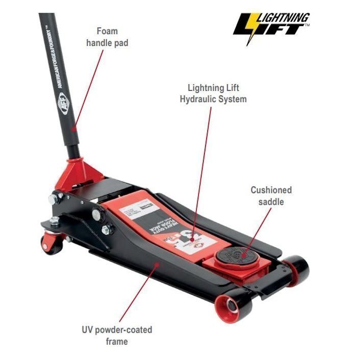 AFF 3.5 Ton Lightning Lift Floor Jack with Two-Piece Handle