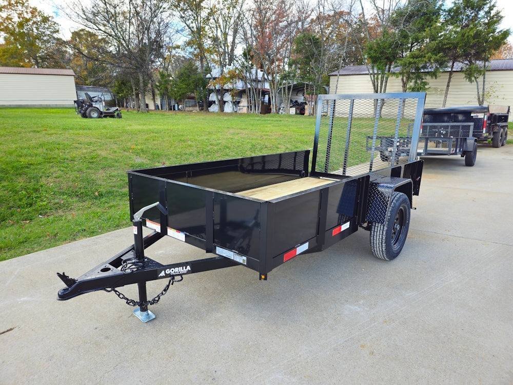 5′ X 10′ Utility Trailer Straight Deck 18″ Sides Tall Gate