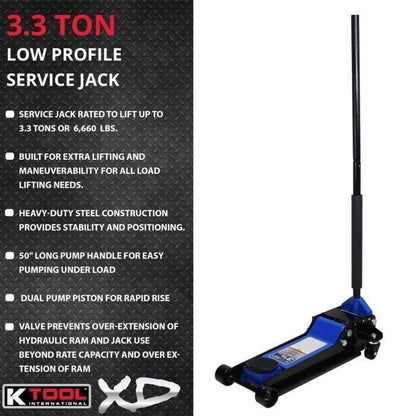 K Tool Heavy-Duty Low-Profile 3.33 Ton Floor Jack