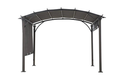 Pergola, Outdoor Steel Arched Pergola with Adjustable Canopy