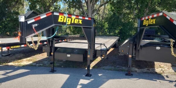 40 Foot Big Tex Tandem Axle with Mega Ramp Black Gooseneck Trailer (14GN-35BK+5MR)