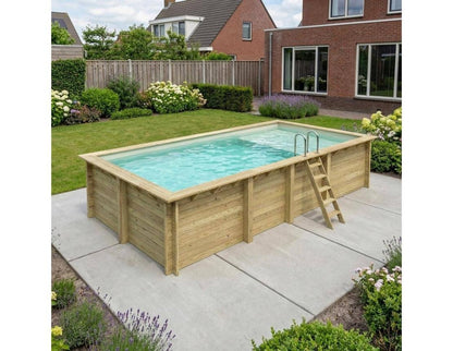Piscine Hors Sol En Bois Aqua 6.1 X 2.85 H.1.31 M avec plage