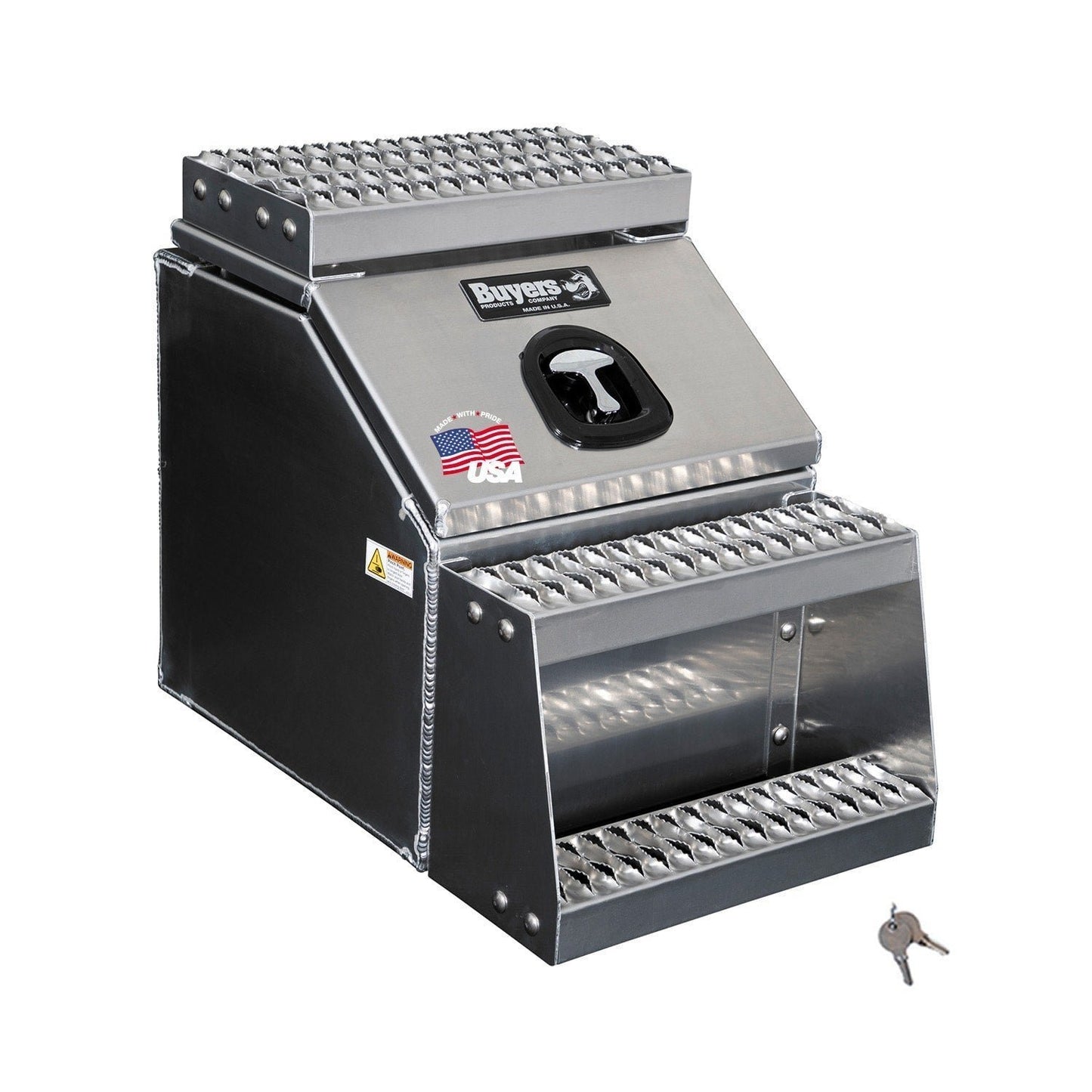 Buyers Products 28-in x 24-in x 18-in Smooth Aluminum Step Box Truck Tool Box 1705281