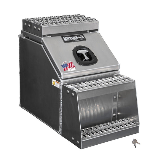 Buyers Products 28-in x 24-in x 19-in Smooth Aluminum Step Box Truck Tool Box 1705285
