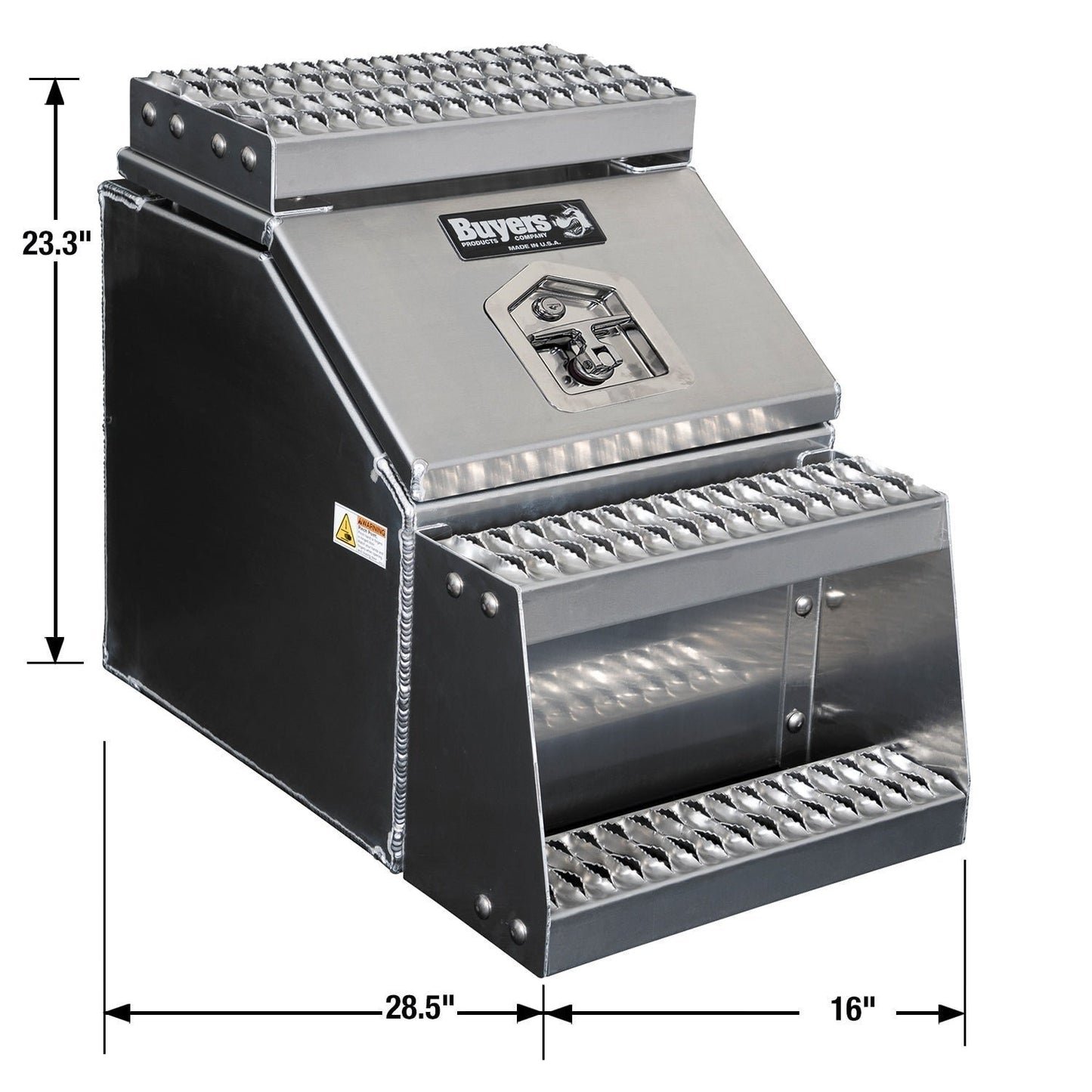 Buyers Products 28-in x 24-in x 19-in Smooth Aluminum Step Box Truck Tool Box 1705285