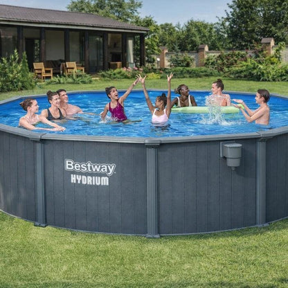 Bestway Hydrium 18′ x 52″ Round Steel Wall Above Ground Pool Set