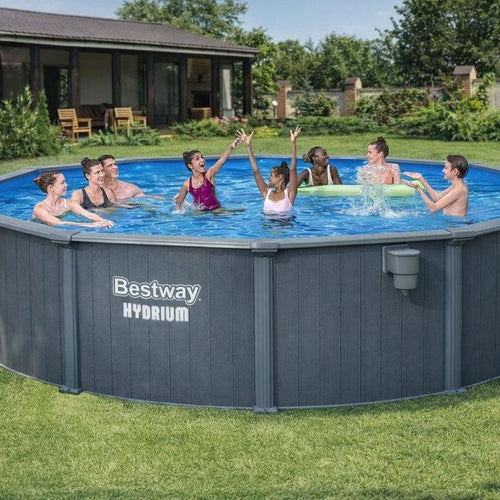 Bestway Hydrium 18′ x 52″ Round Steel Wall Above Ground Pool Set