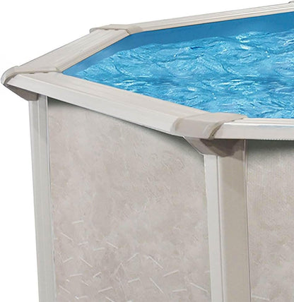 Aquarian 21ft x 52in Round Steel-Frame Above Ground Swimming Pool – Phoenix Series, DIY Outdoor Backyard Pool