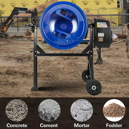 BILT HARD 4 Cu. Ft. Electric Cement Mixer – 550W Portable with Wheels