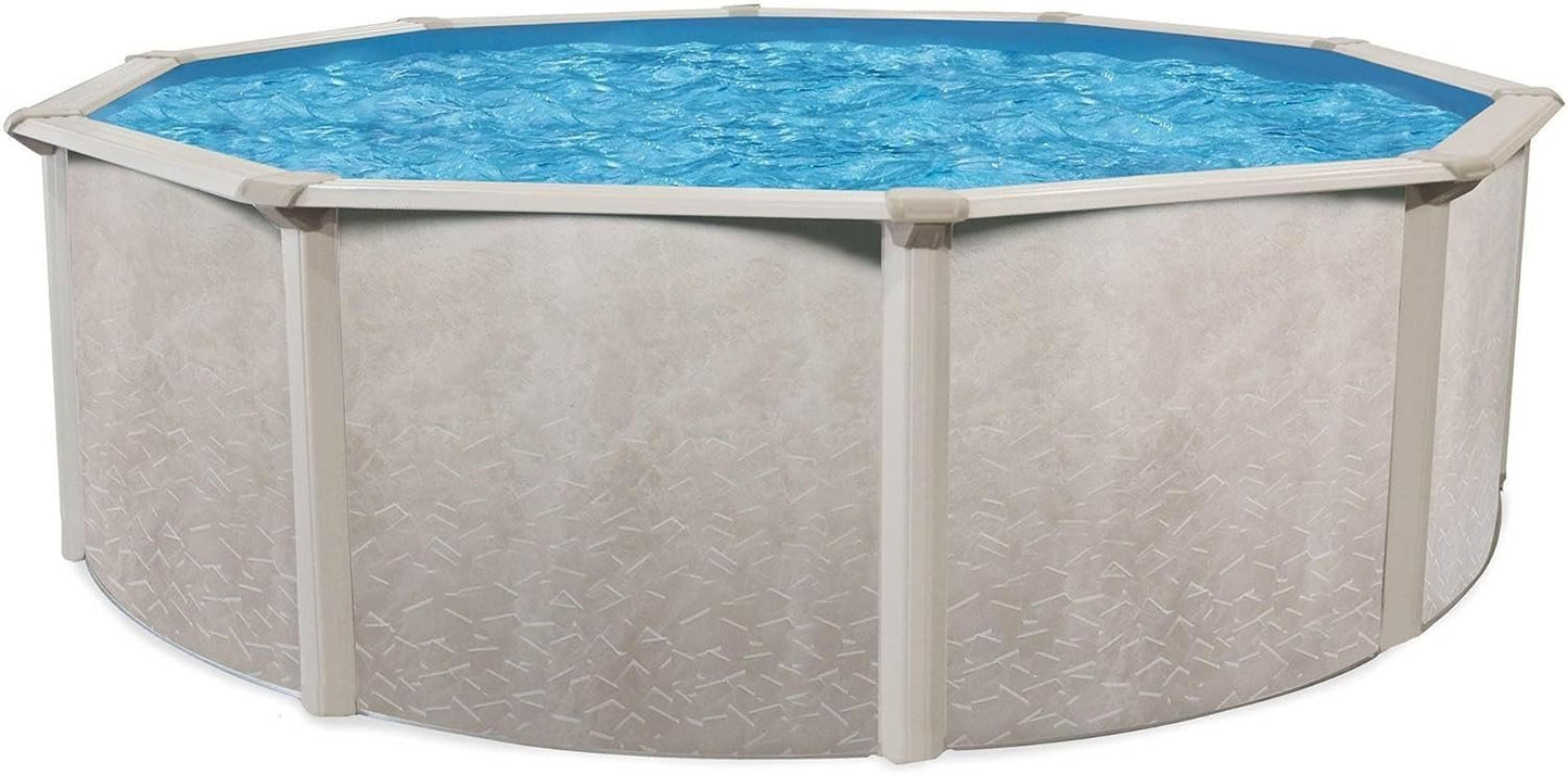 Aquarian 21ft x 52in Round Steel-Frame Above Ground Swimming Pool – Phoenix Series, DIY Outdoor Backyard Pool