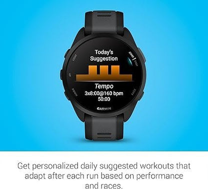 Garmin Forerunner 165, Running Smartwatch, Colorful AMOLED Display, Training Metrics and Recovery Insights, Black