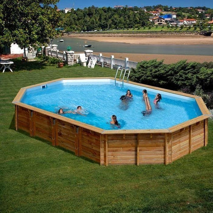 GRE Piscine bois Safran 6,20 x 3,95 x 1,36 m