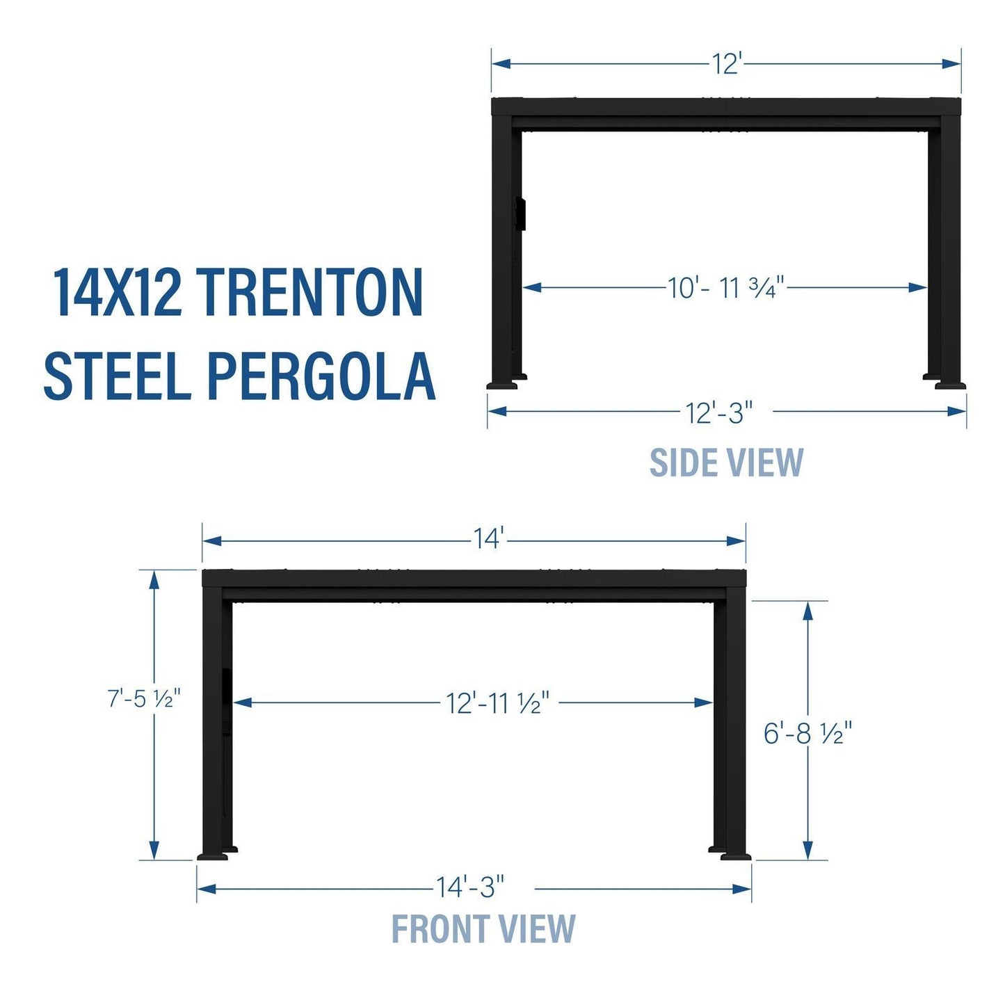 14×12 Trenton Modern Steel Pergola