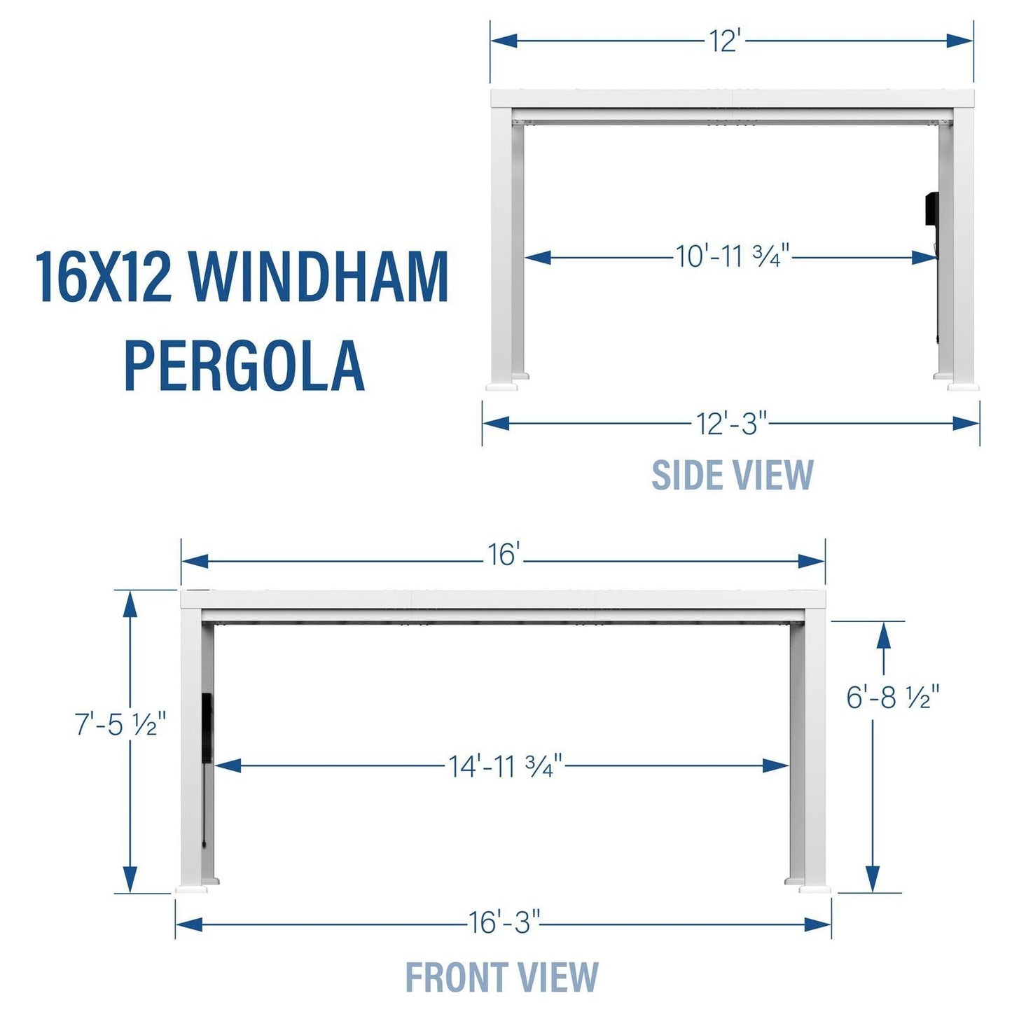 16×12 Windham Modern Steel Pergola