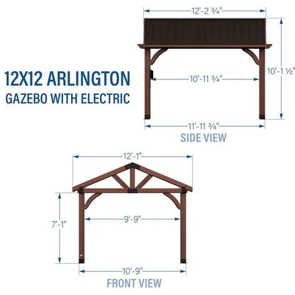 Arlington 12×12 Solid Wood Patio Gazebo