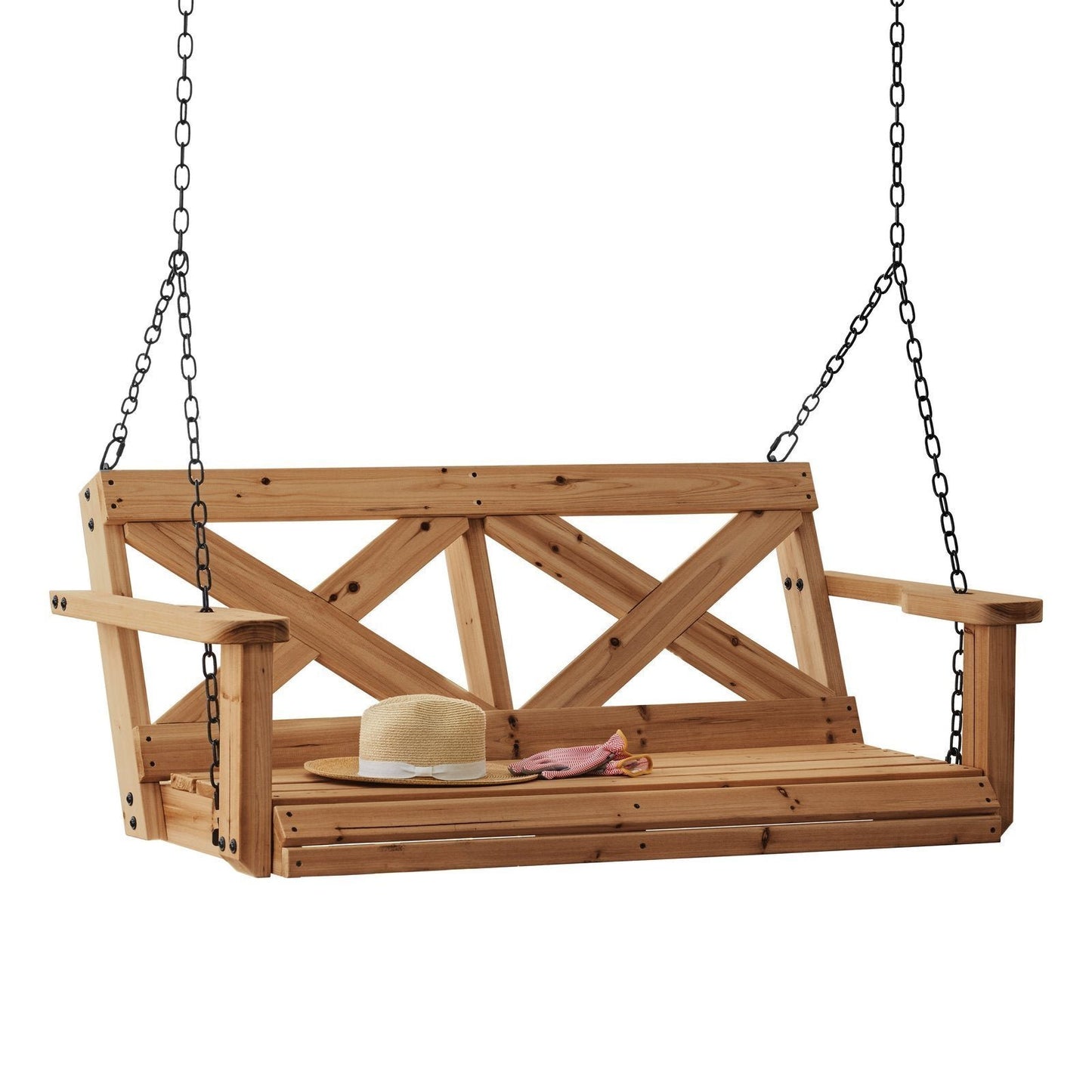 Cedar Farmhouse Porch Swing Light Brown