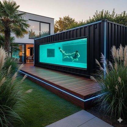 Fiberglass Acrylic Window Pool Swimming Outdoor Above Ground Pool Prefabricated Container Swimming