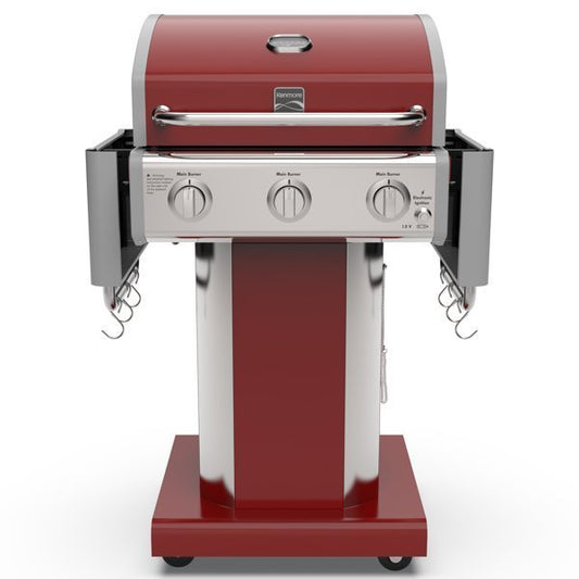 Kenmore 3-Burner Propane Gas Grill with Foldable Side Tables