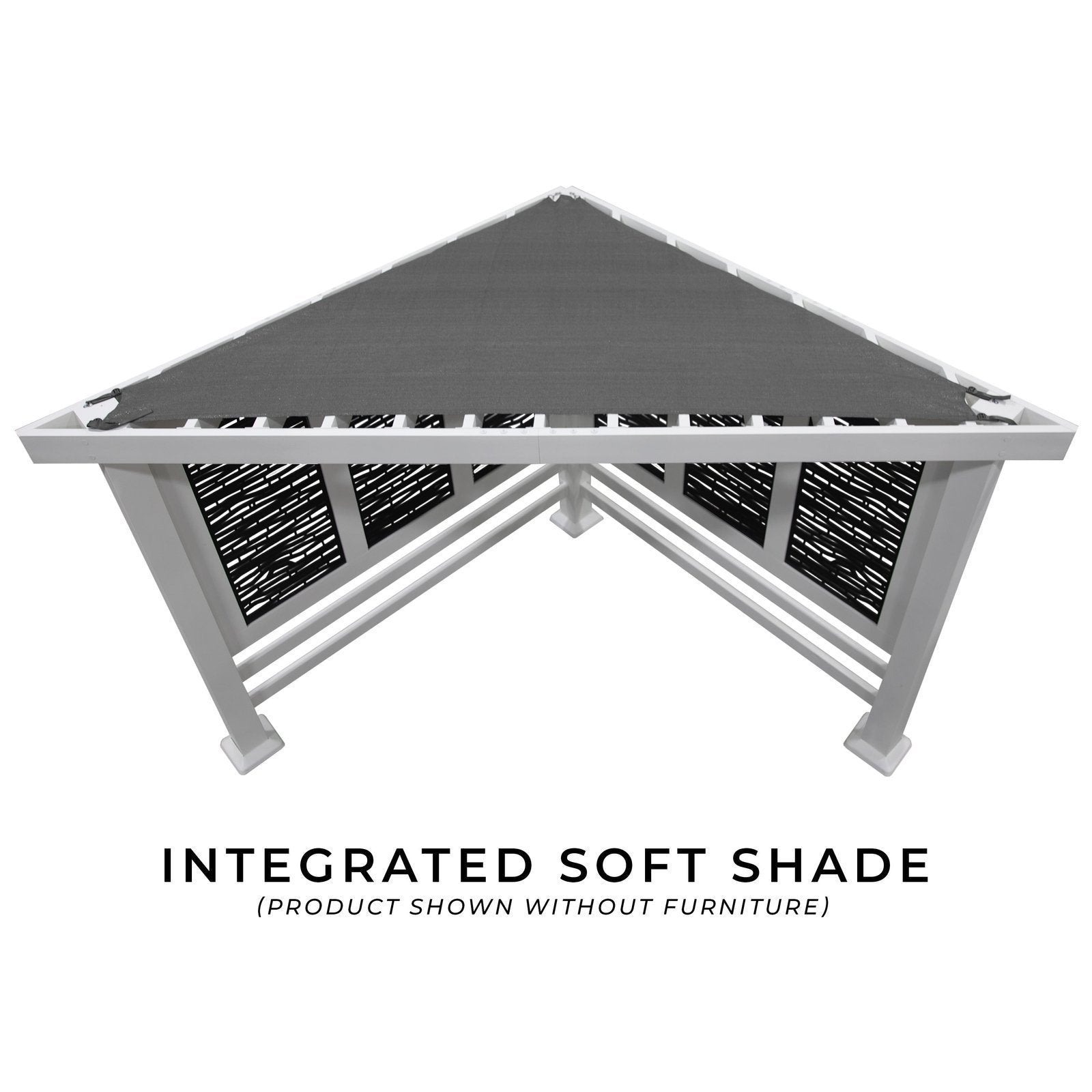 Ridgedale Modern Steel Cabana Pergola with Conversational Seating