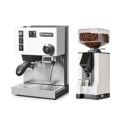 Rancilio Silvia PID Espresso Machine and Mignon Silenzio 55 Grinder Bundle | Seattle Coffee Gear, Stainless, 9.5 Inches