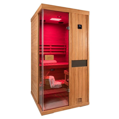 HKXSC 1-Person oxygen ion Indoor Steam Sauna African Mahogany Wood