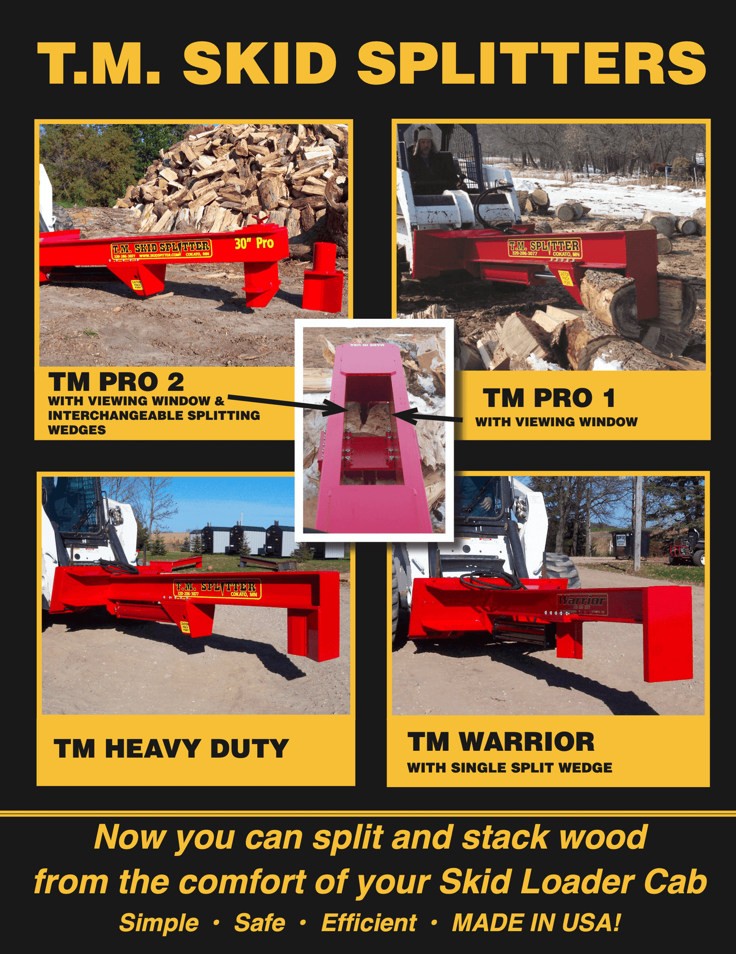 TM Warrior Log Splitter Skid Steer Attachment (30” Stroke)