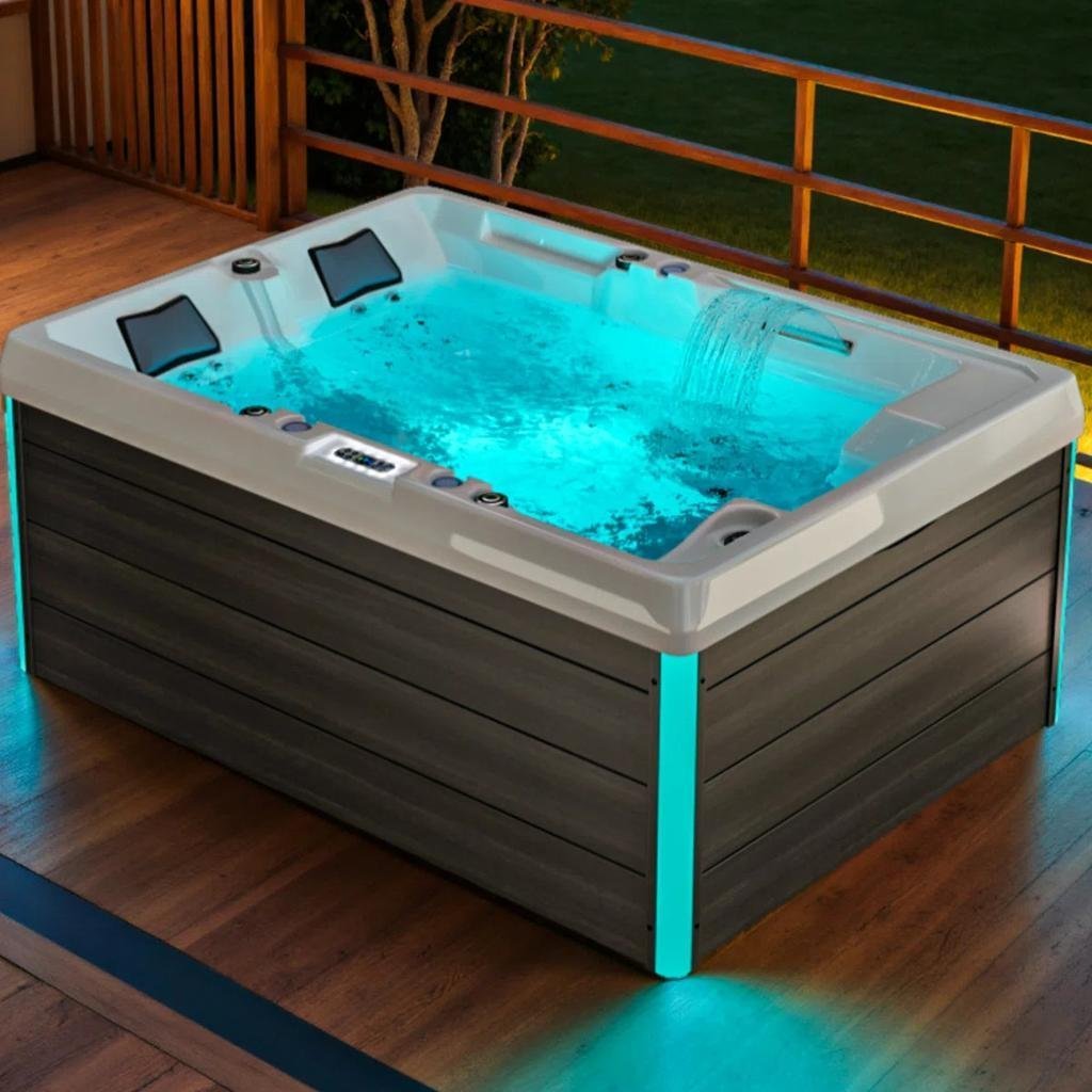 4-person Outdoor Hot Tub With 32 Water Jets And Digital Control System Patiowell
