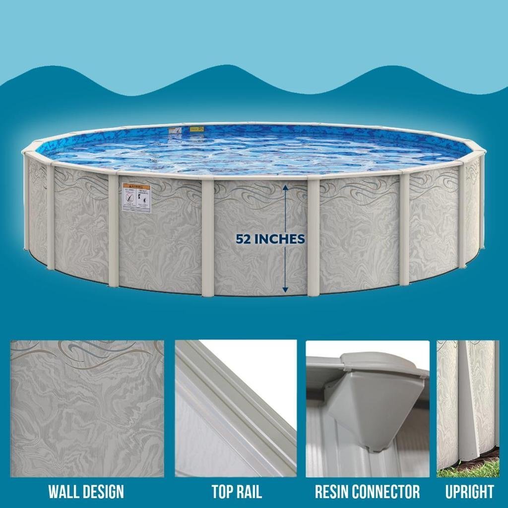 24’x54′′ Ocean Sea – Aluminum Wall, Resin Top Seats, Steel Bottom Track and Rim