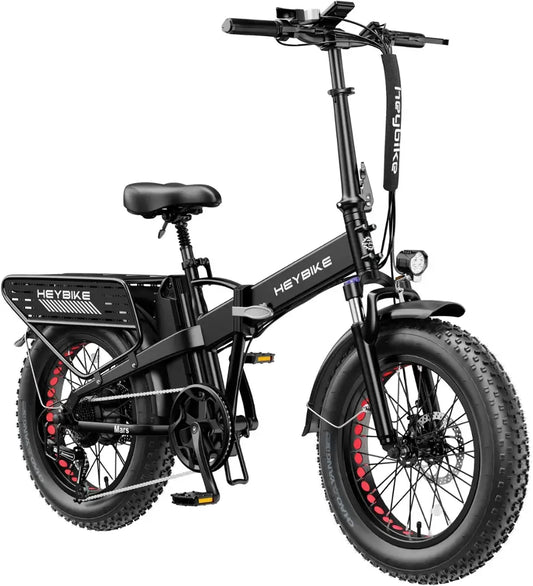 Heybike Fat Tire Mountain Electric Bikes, 1200 W, 45 Miles, 1~3 Pedal Assist, Greys