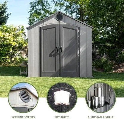 Lifetime Outdoor Storage Shed, 8 x 10 Foot, Grays