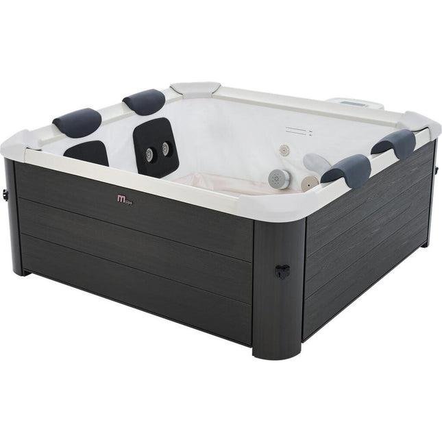 Spa rigide OSLO Mspa 6 personnes gris. 4 coussins. bâche incluse. hydromassages système