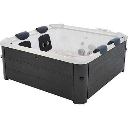 Spa rigide OSLO Mspa 6 personnes gris. 4 coussins. bâche incluse. hydromassages système