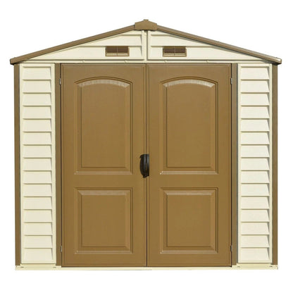 DuraMax 8ft x 6ft Storeall Vinyl Shed with Foundation Kit and window