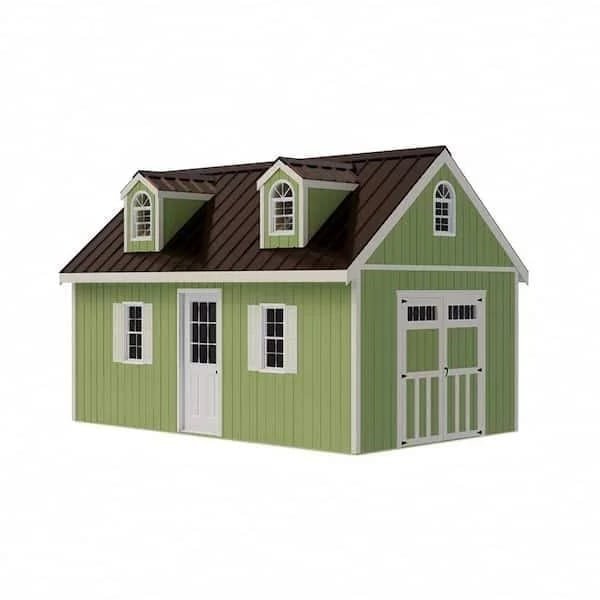 Hampton 12 ft. W x 16 ft. D Wood Storage Shed Kit with Floor (192 Sq. ft.) Installtion Included