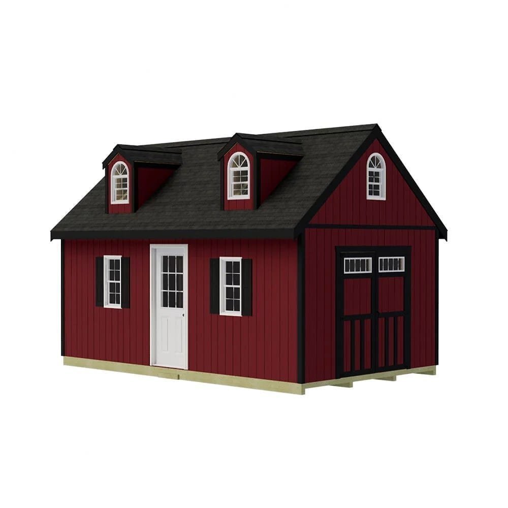 Hampton 12 ft. W x 16 ft. D Wood Storage Shed Kit with Floor (192 Sq. ft.) Installtion Included