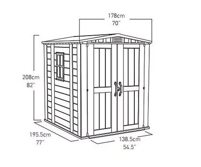 Keter factor 6×6 shed 1.78m x 1.95m
