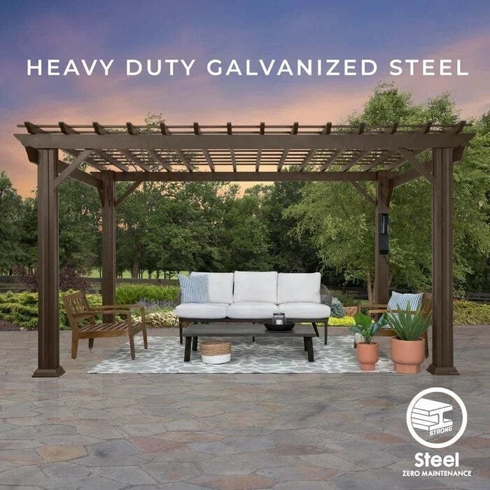 Backyard Discovery 14 ft. x 10 ft. Steel Traditional Pergola