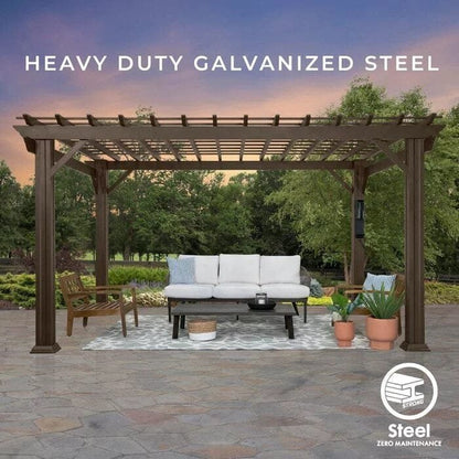 Backyard Discovery 14 ft. x 10 ft. Steel Traditional Pergola