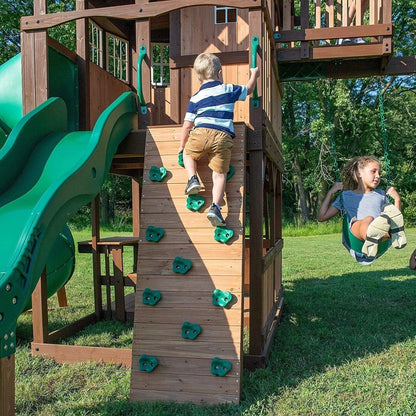 Backyard Discovery Skyfort III Cedar Swing Set w/ Tube Slide – DIY