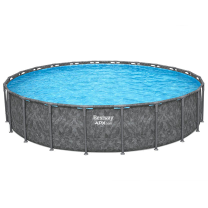 Bestway APX 365 22’x52″ Round Above Ground Swimming Pool Set with Pump and Ladders