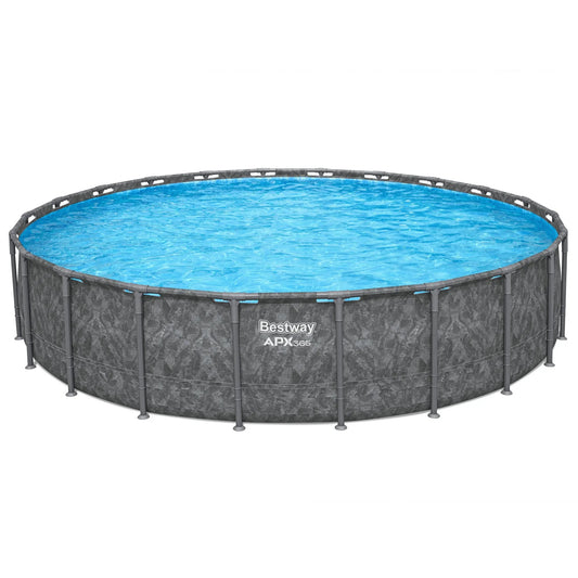 Bestway APX 365 22’x52″ Round Above Ground Swimming Pool Set with Pump and Ladders