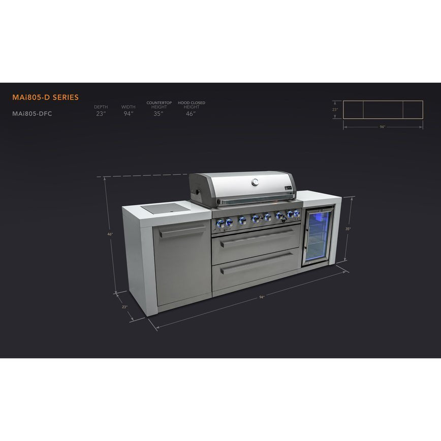 Mont Alpi 805 Deluxe Island with Fridge Cabinet
