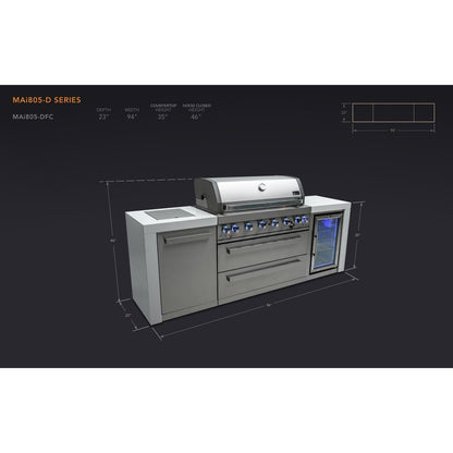 Mont Alpi 805 Deluxe Island with Fridge Cabinet