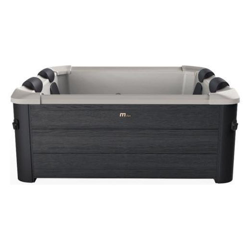 Spa rigide OSLO Mspa 6 personnes gris. 4 coussins. bâche incluse. hydromassages système