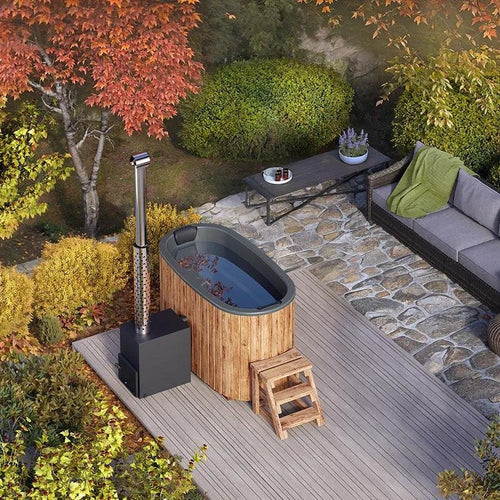 Ducktub Ovalti bain nordique pour 2 personnes – chauffé au bois à l’électricité