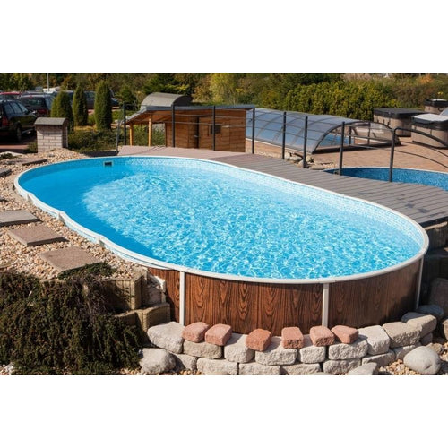 Piscine semi-enterrée et enterrée Azuro en acier 9,1 x 4,6 x 1,2 m