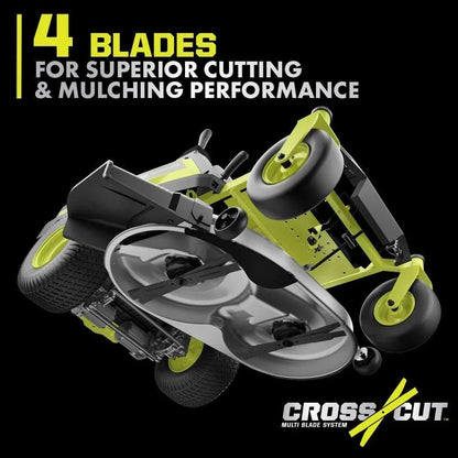 RYOBI 80V HP Brushless 42 in. Battery Electric Cordless Zero Turn Riding Mower Batteries and Charger 80V Batteries 40V